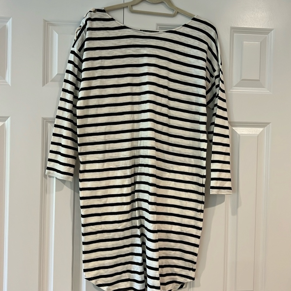 Elliot Lauren Three Quarter Sleeve Striped Dress